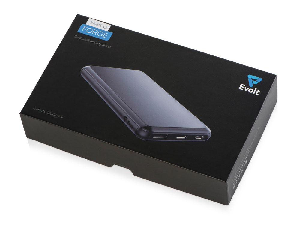 Внешний аккумулятор Forge v.2, металл, 10000mah, серебристый