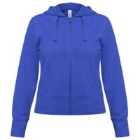 Толстовка женская Hooded Full Zip ярко-синяя, размер XL