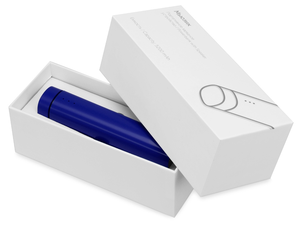 Портативное зарядное устройство Мьюзик, 5200 mAh, синий