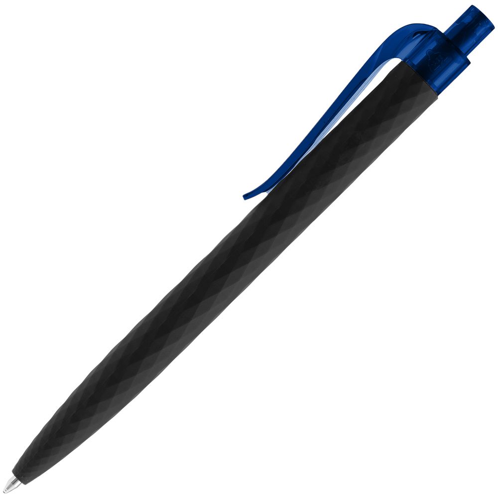 Ручка шариковая Prodir QS01 PRT-T Soft Touch, черная с синим