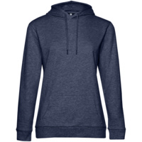 Толстовка с капюшоном женская Hoodie, синий меланж, размер XXL