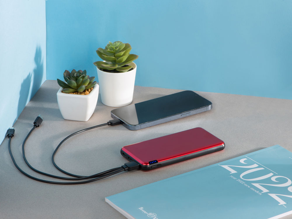 Внешний аккумулятор Forge v.2, металл, 10000mah, красный
