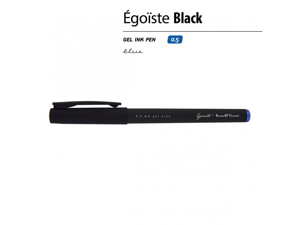 Ручка пластиковая гелевая Egoiste Black с лого бренда