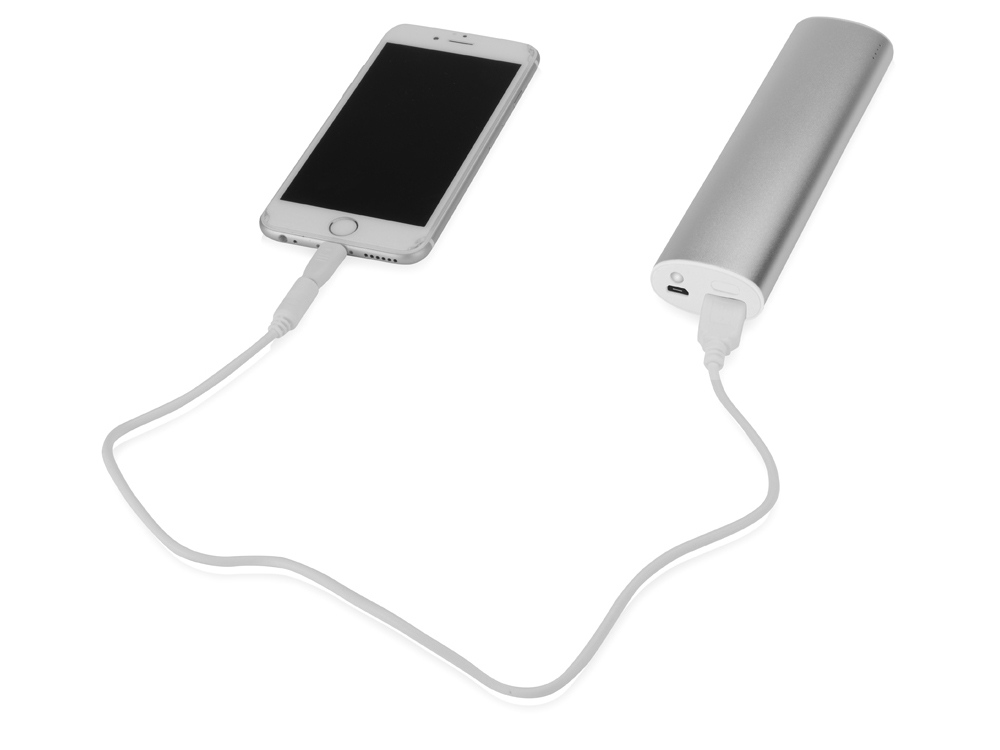 Портативное зарядное устройство Спайк, 8000 mAh, серебристый