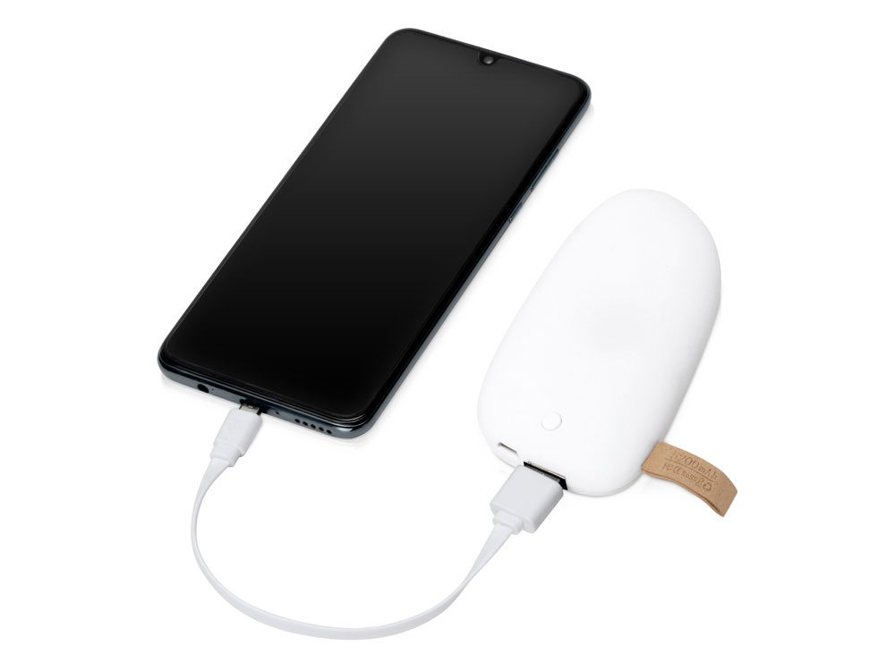 Внешний аккумулятор в форме камня Stone, 5200 mAh, белый
