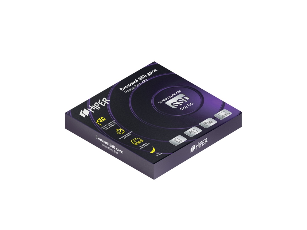 Внешний SSD накопитель Honsu Slim 480 480GB USB3.1 Type-C Slim
