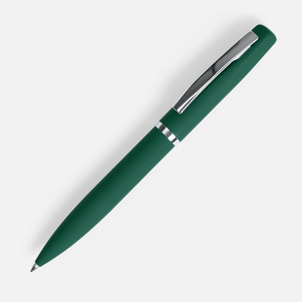 Ручка шариковая Bolt Soft Touch, зеленая