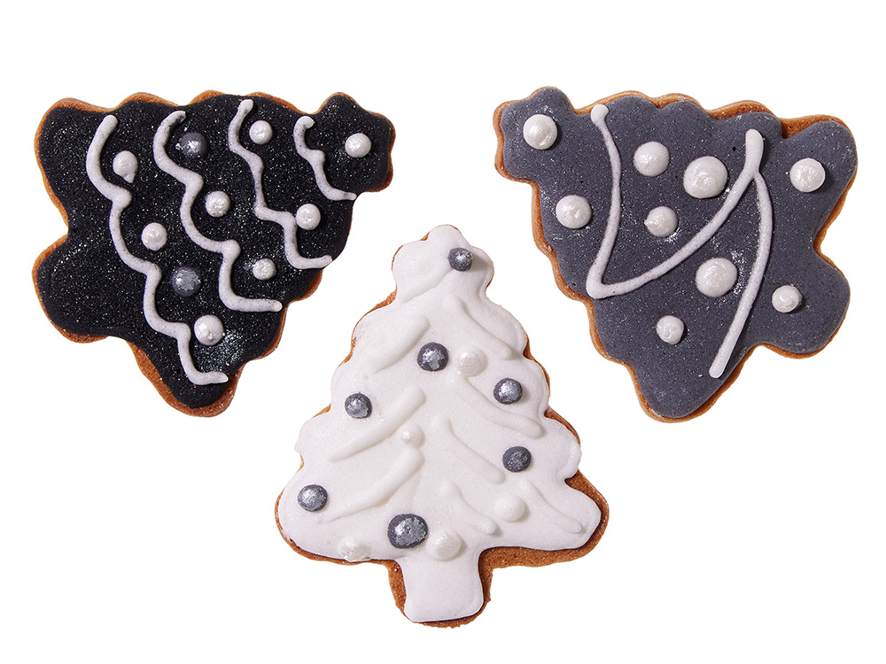 Набор новогодних имбирных печений в форме елочки