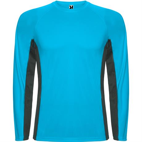 Спортивная футболка SHANGHAI L/S мужская, БИРЮЗОВЫЙ/ТЕМНЫЙ ГРАФИТ M