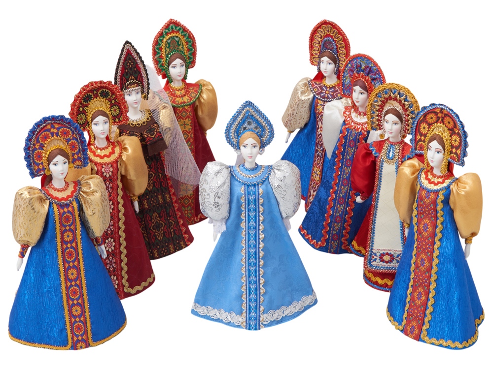 Подарочный набор: кукла фарфоровая, крем-мед, голубой