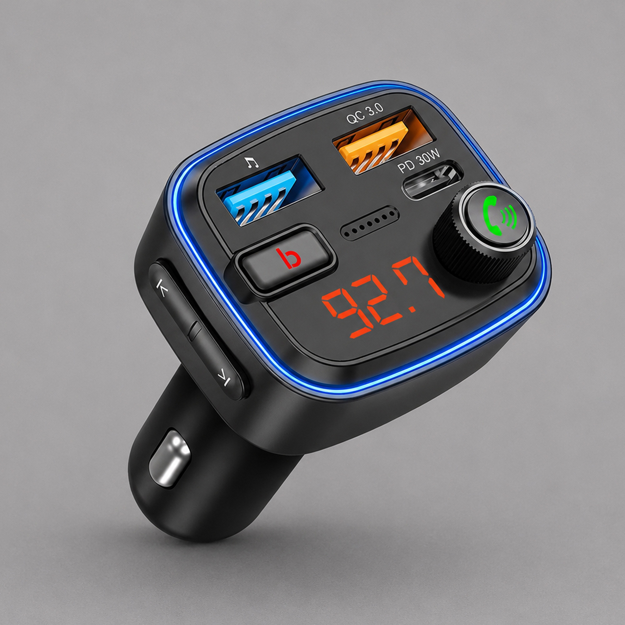 FM-трансмиттер Wave Pro, QC/PD, LED, 48Вт, ENC, Bass boost