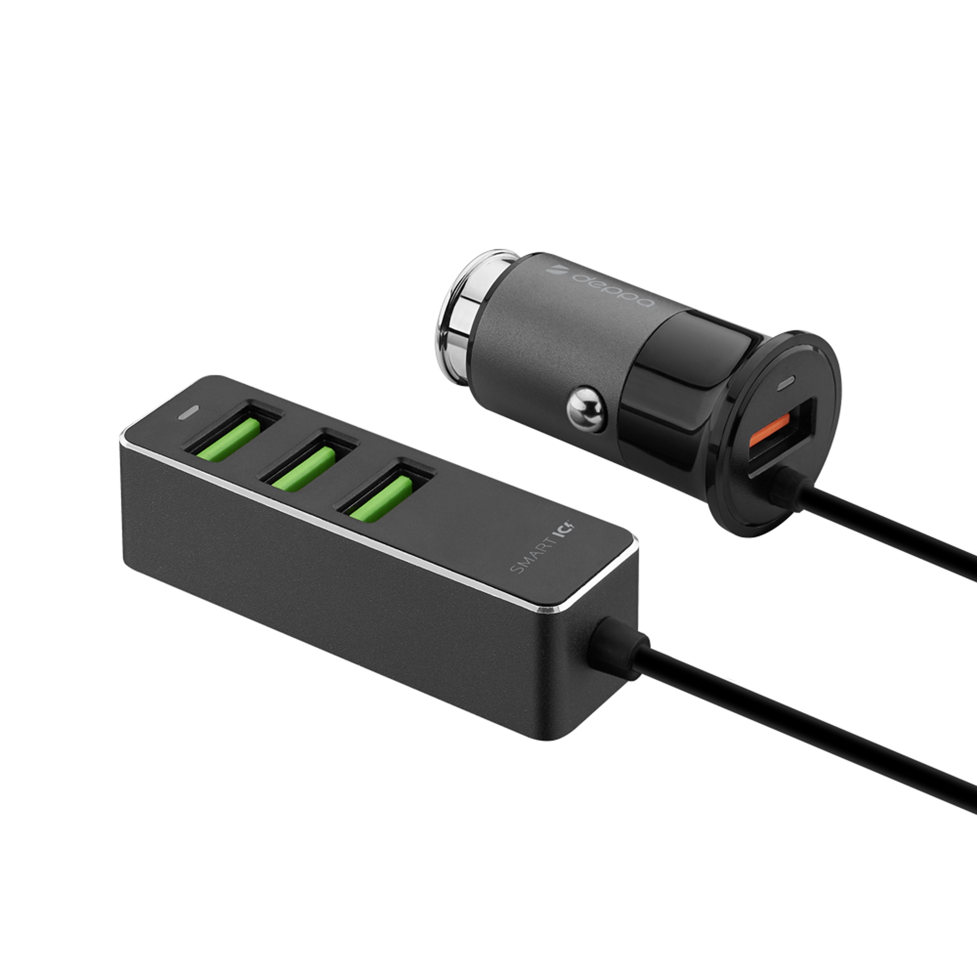 АЗУ 1 USB + 3 USB для пассажиров, QC 3.0, 7Аa