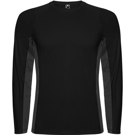 Спортивная футболка SHANGHAI L/S мужская, ЧЕРНЫЙ/ТЕМНЫЙ ГРАФИТ M
