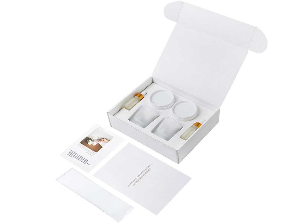 Набор для создания 2-х ароматических свечей: амбра и табак/маракуйя, сандал и пачули (без лого LM)