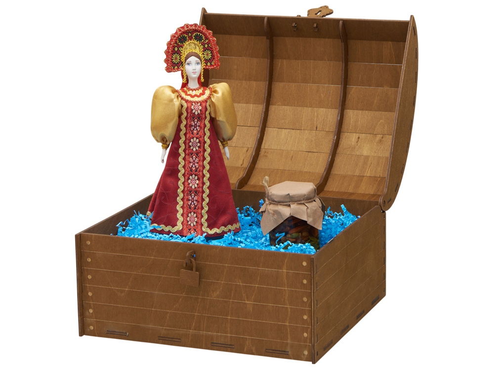 Подарочный набор: кукла фарфоровая, мед, красный