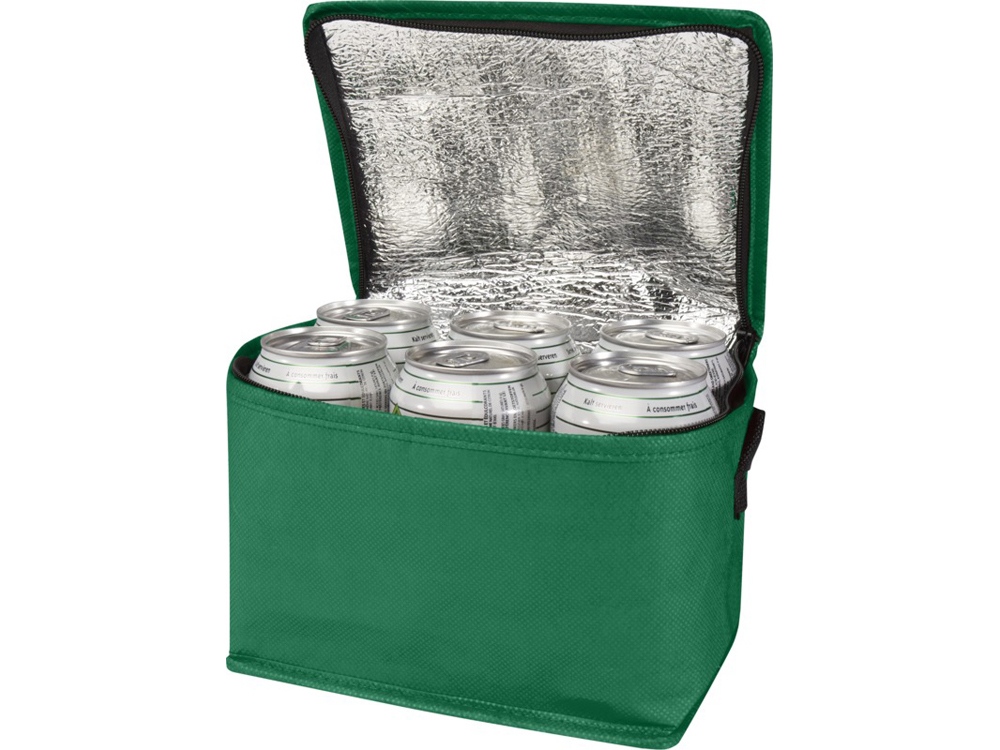 Spectrum нетканая сумка-холодильник, 4 л, на 6 банок, из переработанных материалов, зеленый