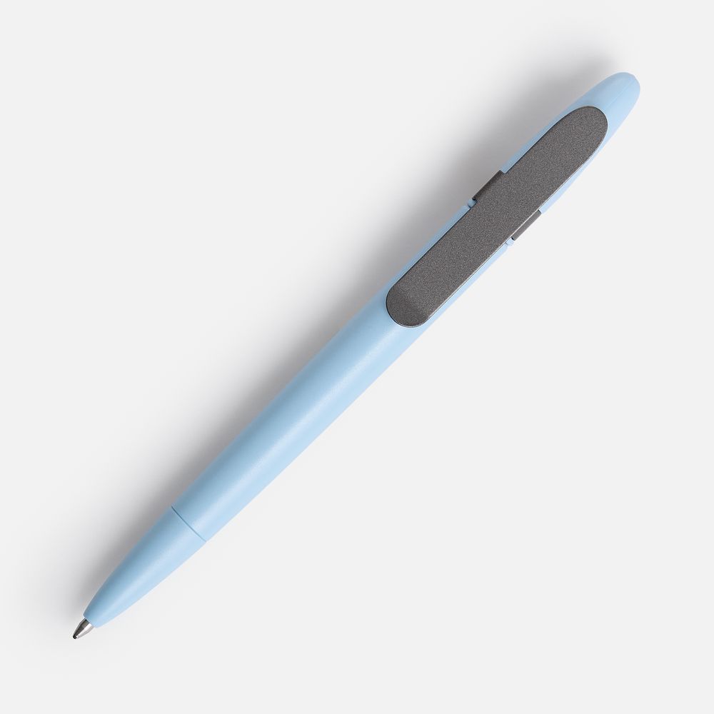 Ручка шариковая Prodir DS5 TSM Metal Clip, голубая с серым