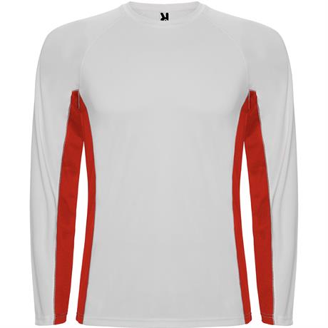 Спортивная футболка SHANGHAI L/S мужская, БЕЛЫЙ/КРАСНЫЙ M