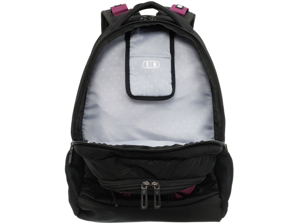 Рюкзак TORBER XPLOR с отделением для ноутбука 15, чёрный/бордовый, полиэстер 600D, 35x20x47 см, 33л