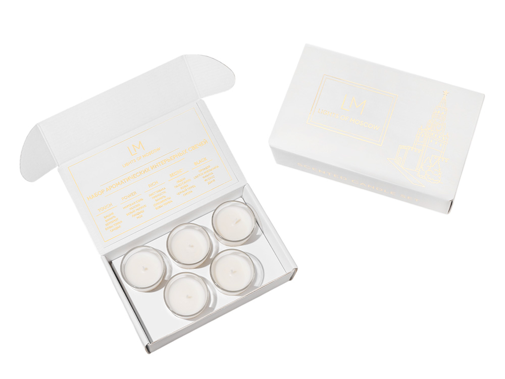Набор ароматических свечей, 5*50 мл (без лого LM)