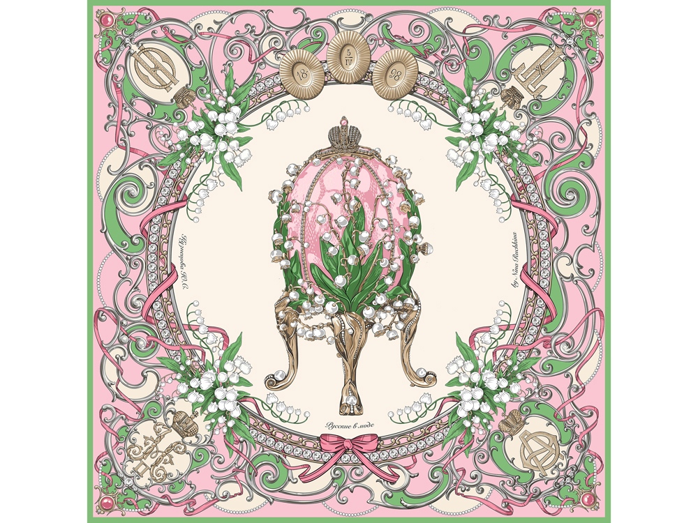 Набор: платок Ландыши и свеча Весенние цветы