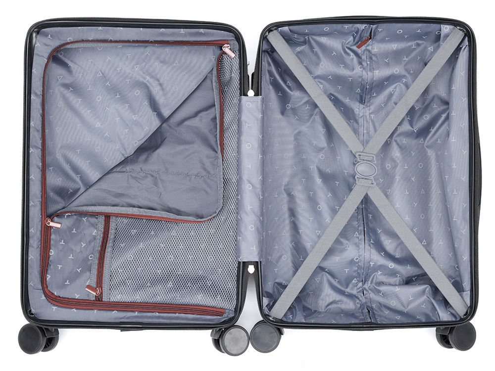 Чемодан TORBER Onego, бордовый, ABS-пластик, 59,5 х 39,5 х 24 см, 46 л