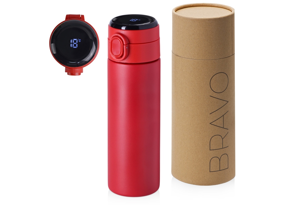 Вакуумная термокружка с индикатором и медной изоляцией Bravo, тубус, 400 мл