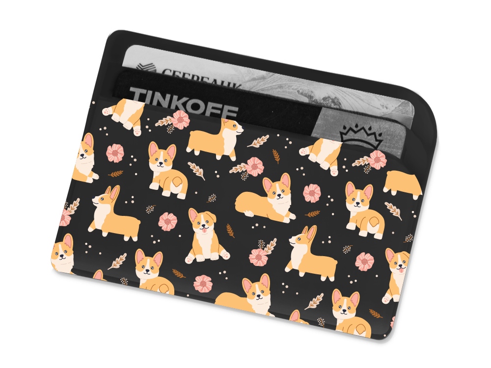 Картхолдер для 3-х карт с возможностью полноцветной печати, софт-тач