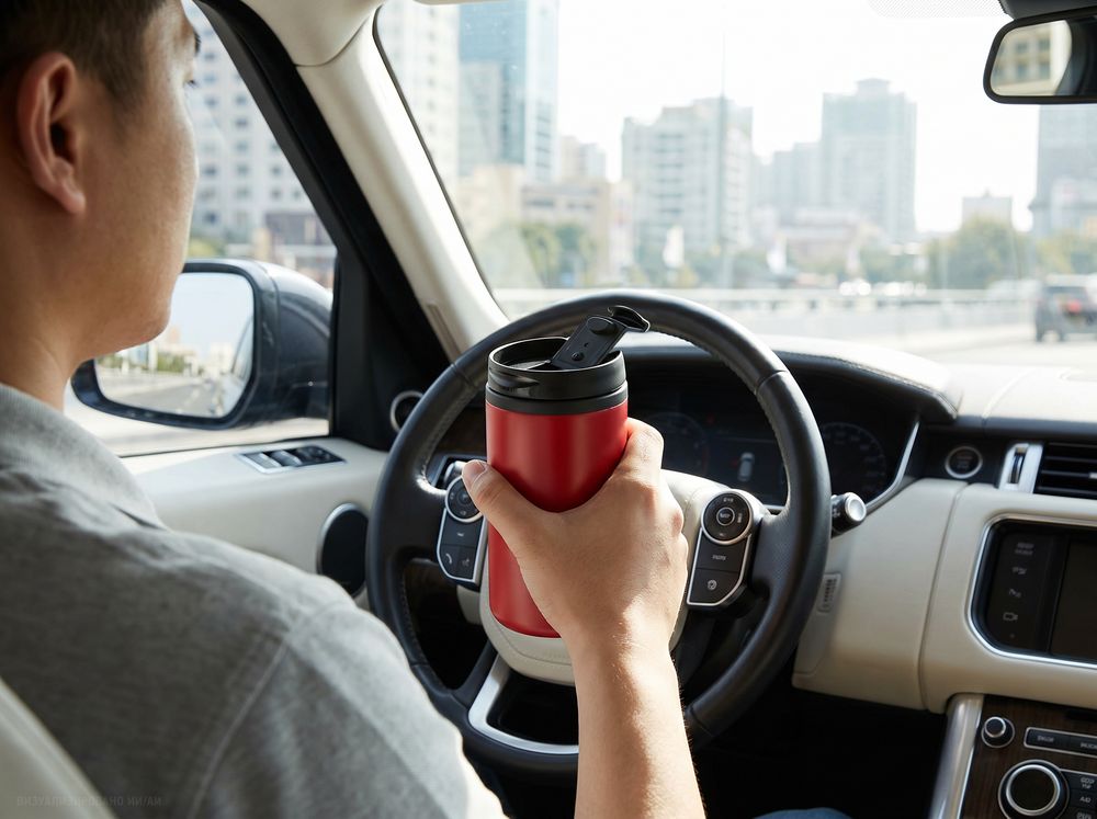 Термостакан Canella, красный матовый
