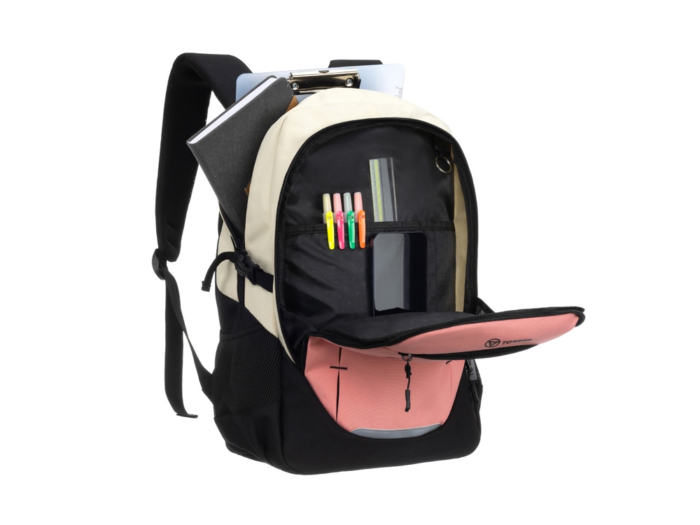 Рюкзак TORBER CLASS X, персиковый, 46 x 32 x 18 см + Мешок для сменной обуви в подарок!