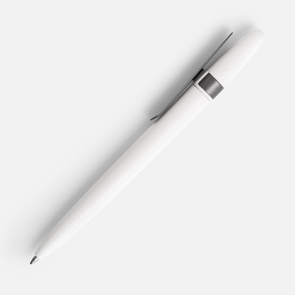 Ручка шариковая Prodir DS5 TSM Metal Clip, белая с серым