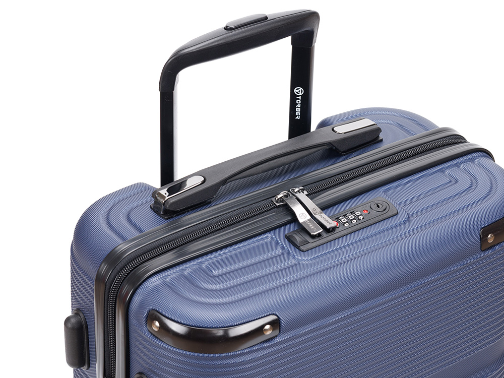 Чемодан TORBER Onego, синий, ABS-пластик, 59,5 х 39,5 х 24 см, 46 л