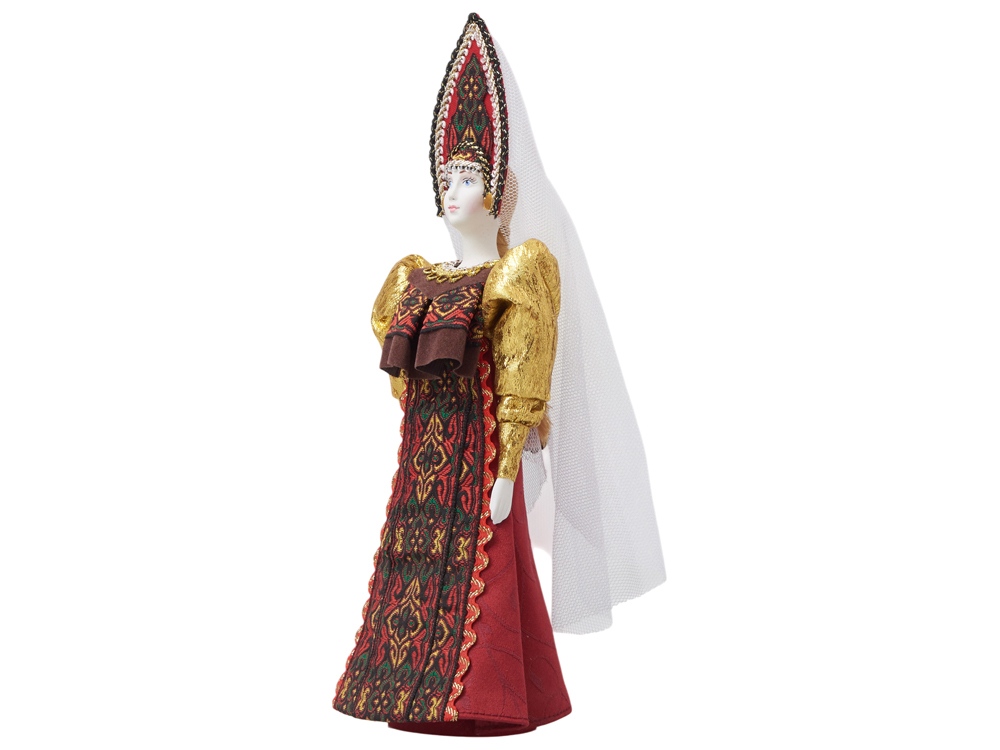 Подарочный набор: кукла фарфоровая, мед, красный