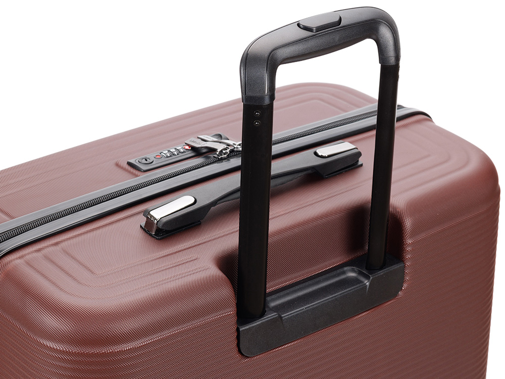 Чемодан TORBER Onego, бордовый, ABS-пластик, 69,5 х 46 х 26 см, 69 л
