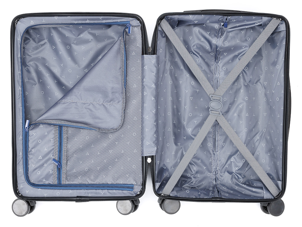 Чемодан TORBER Onego, синий, ABS-пластик, 59,5 х 39,5 х 24 см, 46 л