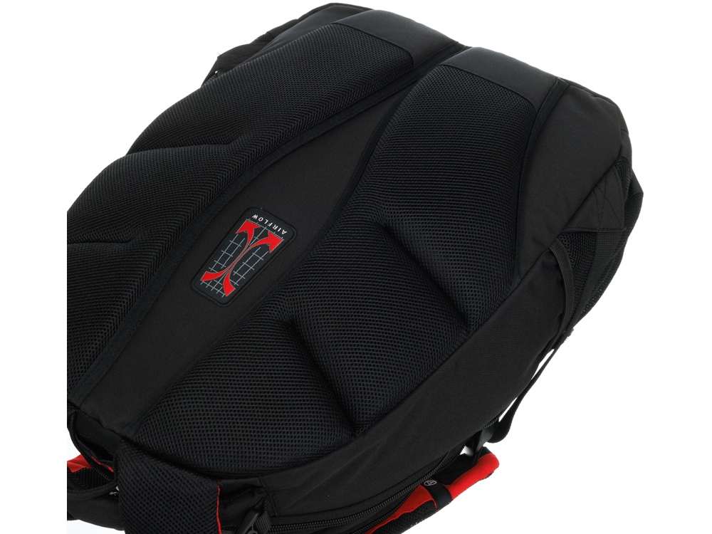 Рюкзак TORBER ROCKIT с отделением для ноутбука 15, черный/красный, полиэстер, 33х19х45 см, 28 л