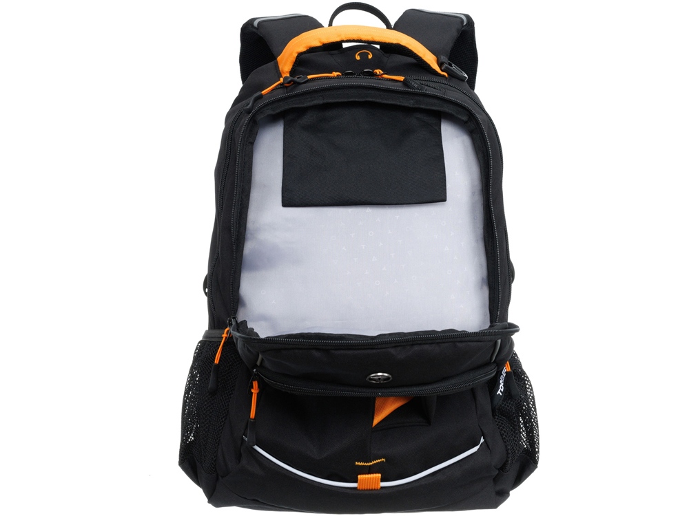 Рюкзак TORBER ROCKIT черный/оранжевый, полиэстер/добби, 32x15x46 см, 22 л