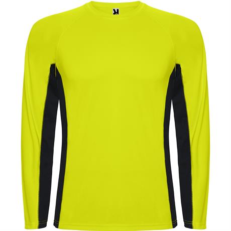 Спортивная футболка SHANGHAI L/S мужская, ФЛУОРЕСЦЕНТНЫЙ ЖЕЛТЫЙ/ЧЕРНЫЙ M
