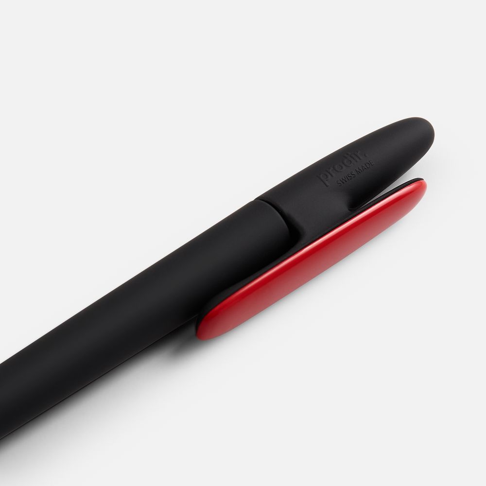 Ручка шариковая Prodir DS5 TRR-P Soft Touch, черная с красным