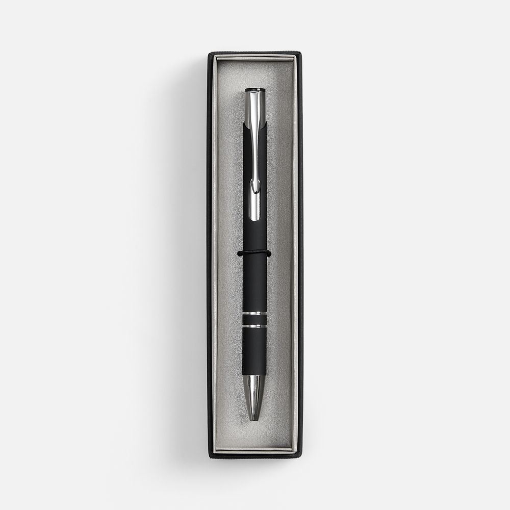 Ручка шариковая Keskus Soft Touch в футляре, черная