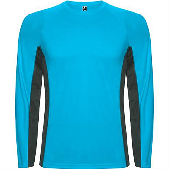 Спортивная футболка SHANGHAI L/S мужская, БИРЮЗОВЫЙ/ТЕМНЫЙ ГРАФИТ 2XL