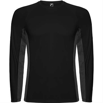 Спортивная футболка SHANGHAI L/S мужская, ЧЕРНЫЙ/ТЕМНЫЙ ГРАФИТ 2XL